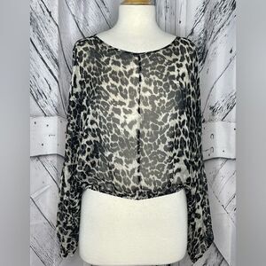 Emerson Thorpe Silk Leopard Print Top S